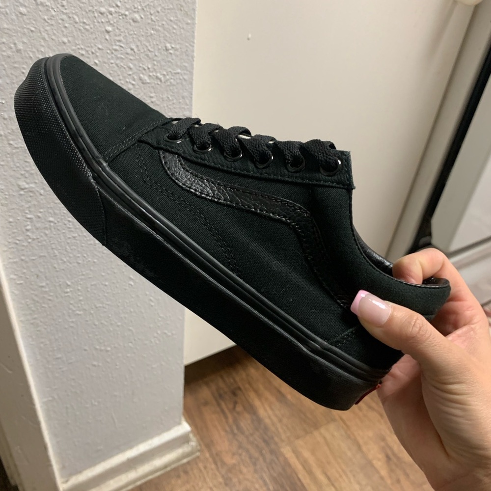 All black old skool vans size 6W